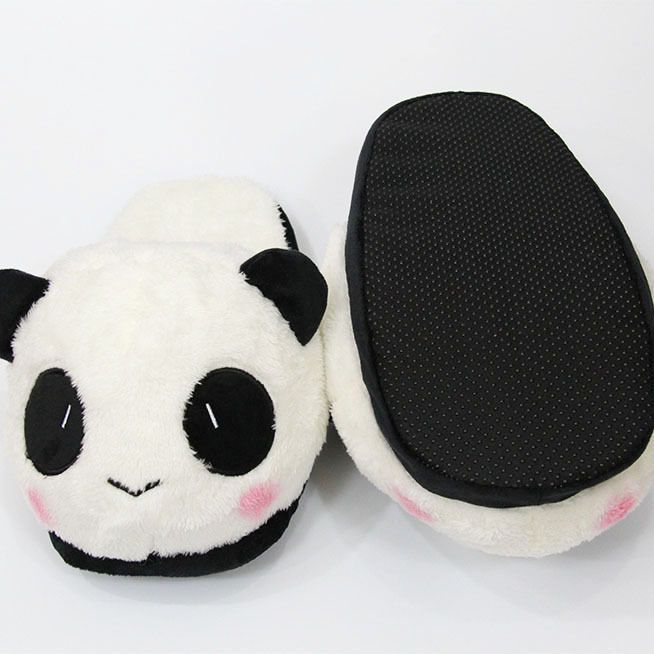  Cartoon Panda Slippers Soft Plush Funny Nonslip Novelty Slippers Winter for Bedroom Indoor House Shoes Home Slippers
