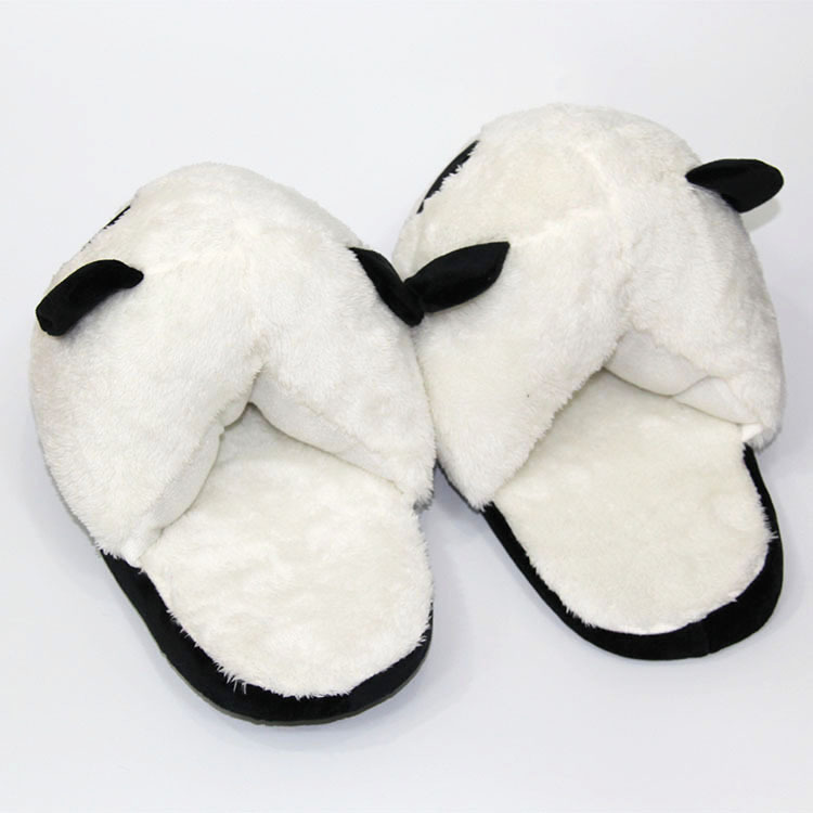  Cartoon Panda Slippers Soft Plush Funny Nonslip Novelty Slippers Winter for Bedroom Indoor House Shoes Home Slippers