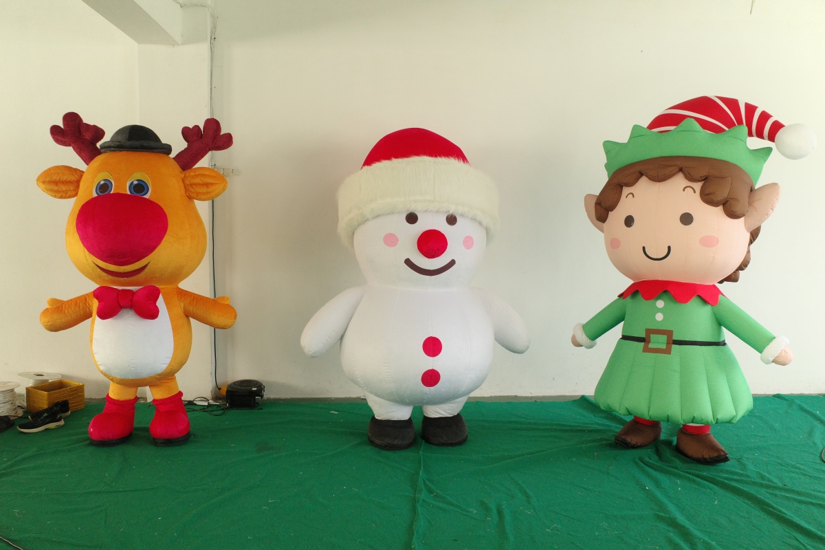 Inflatable christmas snowman deer costume 