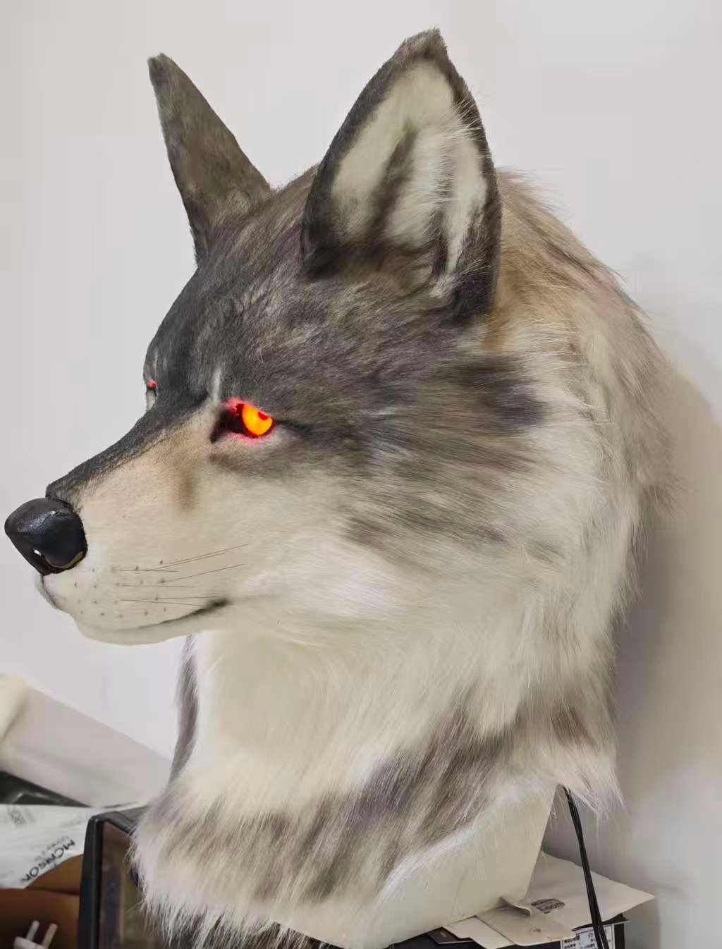 Custom Realistic Wolf Fursuit Head