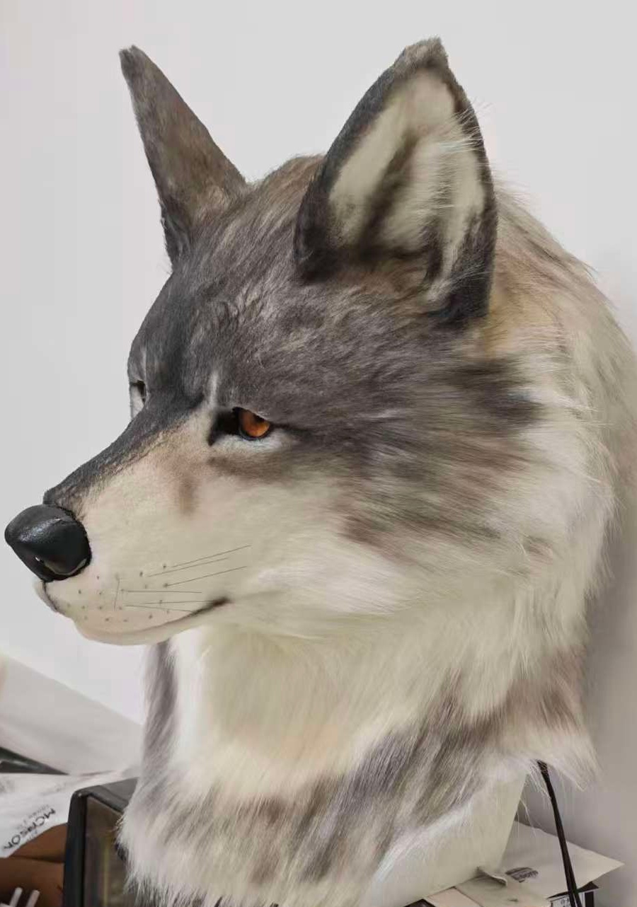 Custom Realistic Wolf Fursuit Head