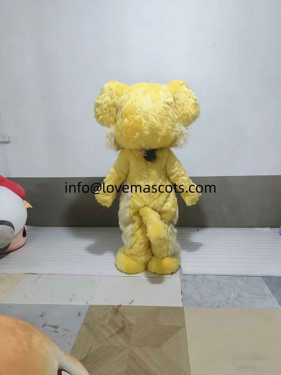 Yellow long plush dog costume