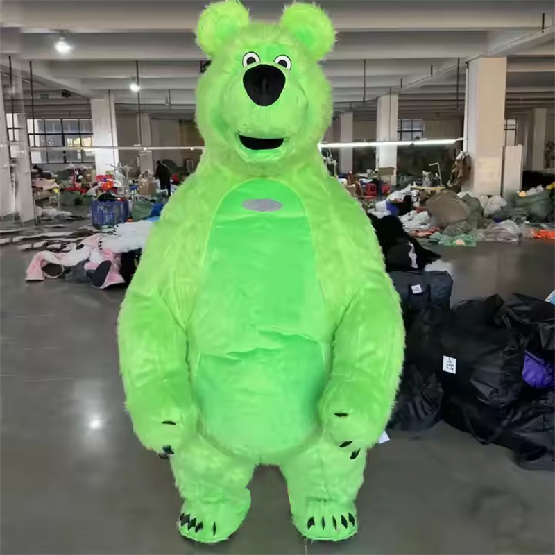 2.5M Giant Full Body Inflatable Bear Mascot Adult Walkable Blow up Suit Stage Wear Character Dress for Entertainment