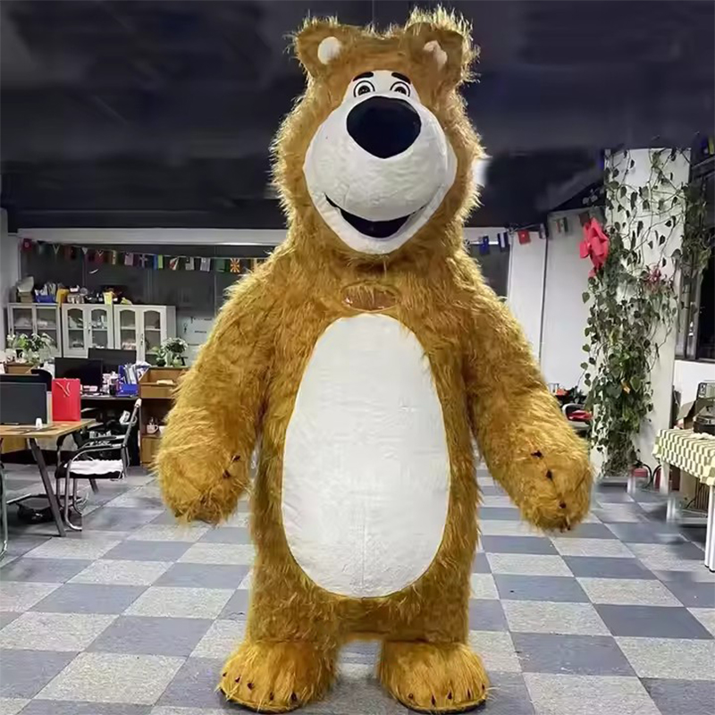 2.5M Giant Full Body Inflatable Bear Mascot Adult Walkable Blow up Suit Stage Wear Character Dress for Entertainment