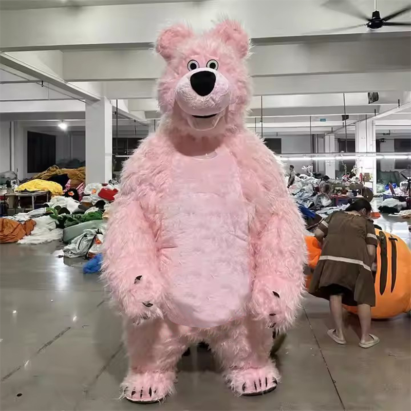 2.5M Giant Full Body Inflatable Bear Mascot Adult Walkable Blow up Suit Stage Wear Character Dress for Entertainment