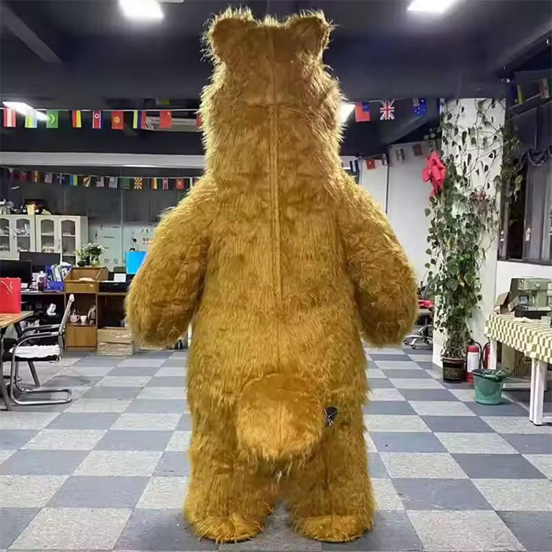 2.5M Giant Full Body Inflatable Bear Mascot Adult Walkable Blow up Suit Stage Wear Character Dress for Entertainment